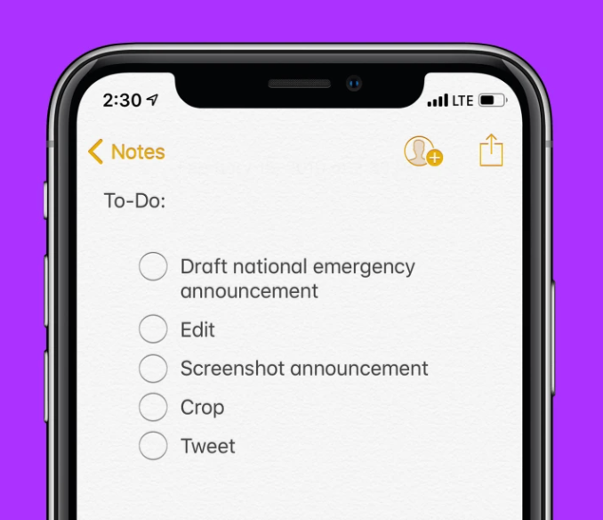 Notes App Screenshot example